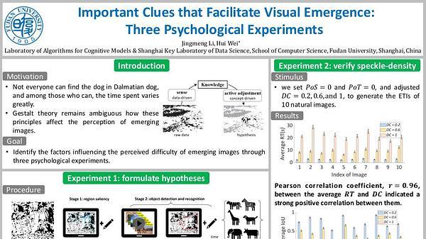 Important Clues that Facilitate Visual Emergence: Three Psychological Experiments