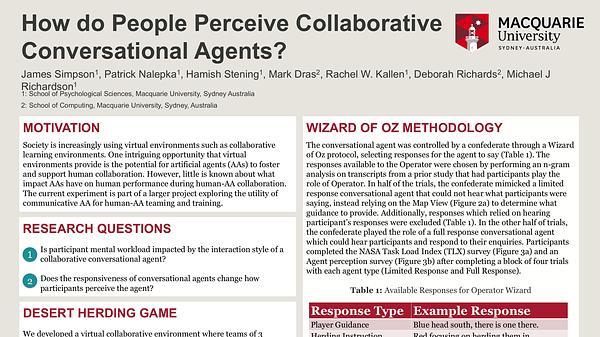 How do People Perceive Collaborative Conversational Agents?