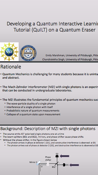 Developing an Interactive Tutorial on a Quantum Eraser