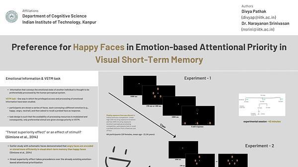 Preference for Happy Faces in Emotion-based Attentional Priority in Visual Short Term Memory