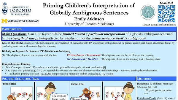 Priming Children's Interpretation of Globally Ambiguous Sentences