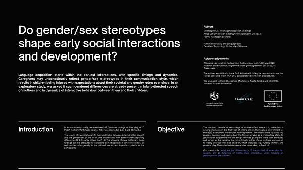 Do gender/sex stereotypes shape early social interactions and development?
