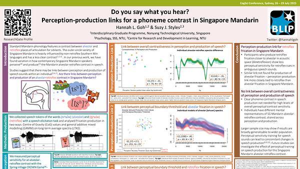 Do you say what you hear? Perception-production link of a phoneme contrast in Singapore Mandarin