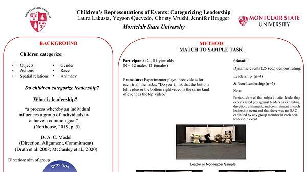 Children’s Representations of Events: Categorizing Leadership