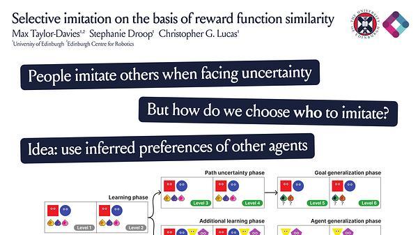 Selective imitation on the basis of reward function similarity