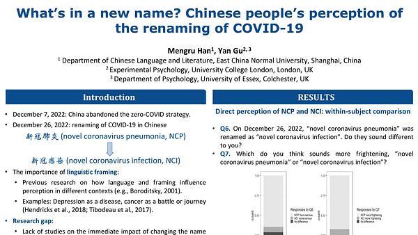 What’s new in a name? Chinese people’s perception of the renaming of COVID-19