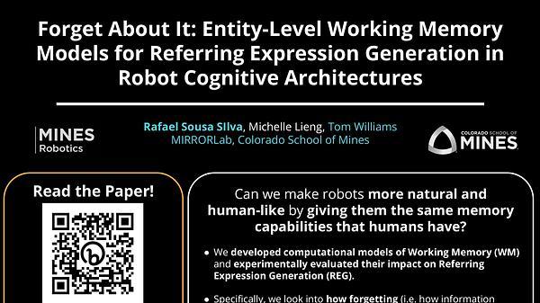 Forget About It: Entity-Level Working Memory Models for Referring Expression Generation in Robot Cognitive Architectures