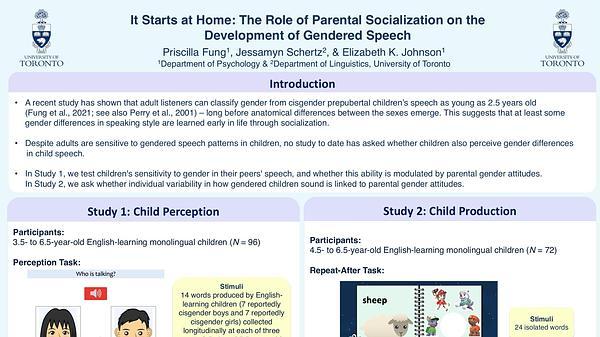 It Starts at Home: The Role of Parental Socialization on the Development of Gendered Speech