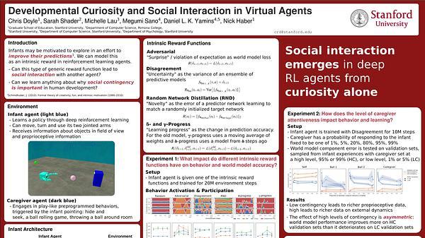 Developmental Curiosity and Social Interaction in Virtual Agents