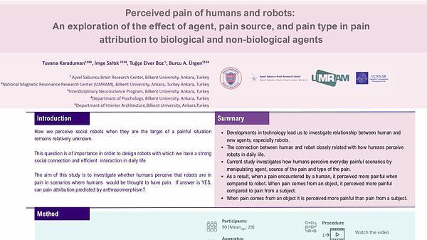 Perceived pain of humans and robots: An exploration of the effect of agent, pain source, and pain type in pain attribution to biological and non-biological agents