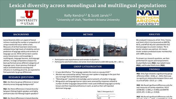 Lexical diversity across monolingual and multilingual populations