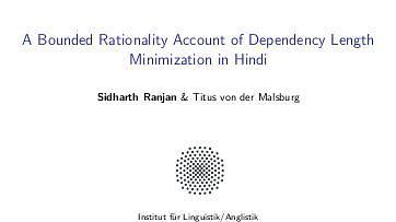 A bounded rationality account of dependency length minimization in Hindi