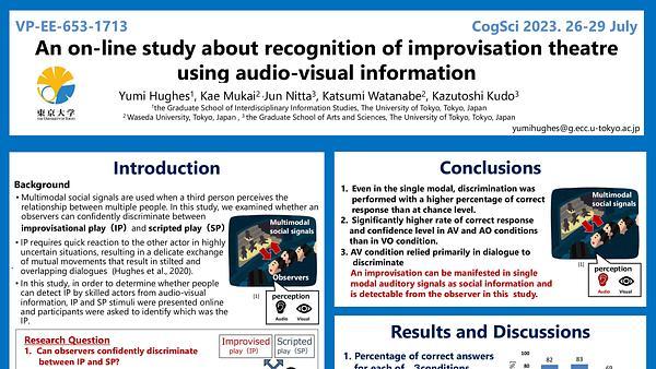 An on-line study about recognition of improvisation theatre using audio-visual information
