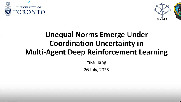 Unequal Norms Emerge Under Coordination Uncertainty in Multi-Agent Deep Reinforcement Learning