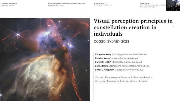 Visual perception principles in constellation creation in individuals