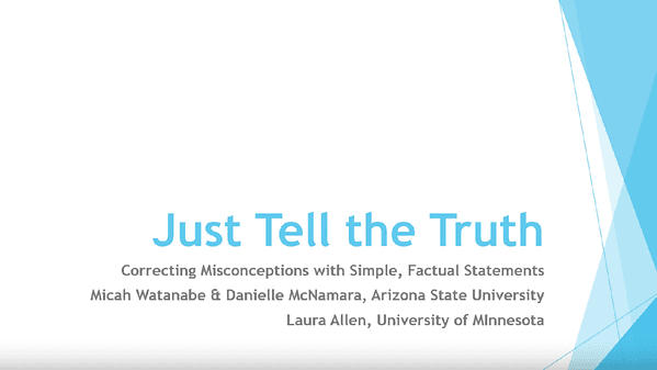 Just Tell the Truth: Correcting Misconceptions with Simple, Factual Statements
