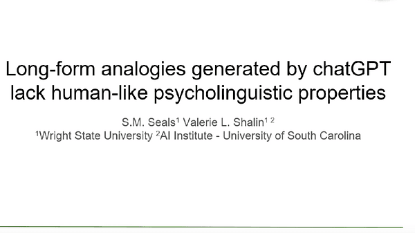 Long-form analogies generated by chatGPT lack human-like psycholinguistic properties