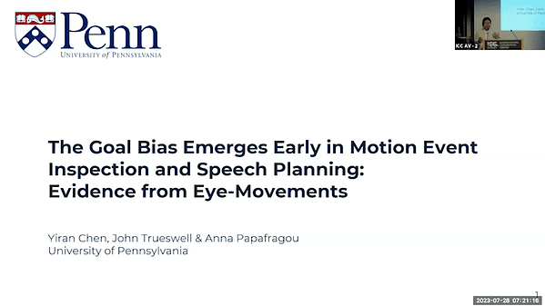 The Goal Bias Emerges Early in Motion Event Inspection and Speech Planning: Evidence from Eye-Movements