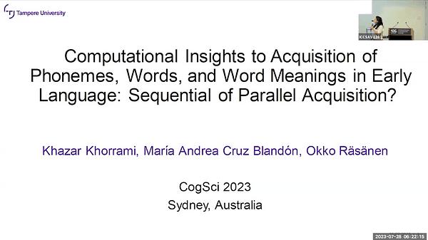 Computational Insights to Acquisition of Phonemes, Words, and Word Meanings in Early Language: Sequential or Parallel Acquisition?