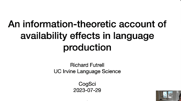 An information-theoretic account of availability effects in language production