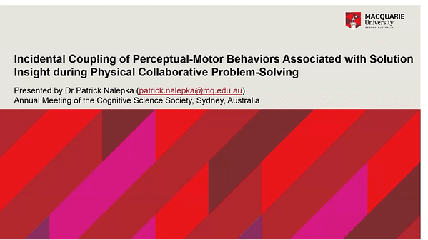 Incidental Coupling of Perceptual-Motor Behaviors Associated with Solution Insight during Physical Collaborative Problem-Solving