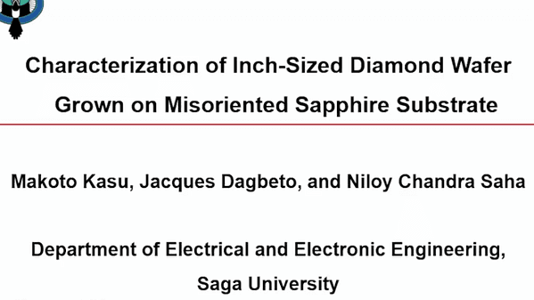 Characterization of Inch-Sized Diamond Wafer Grown on Misoriented Sapphire