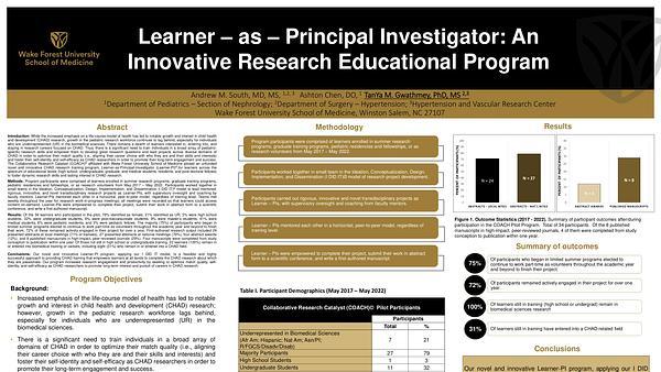 Learner-as-Principal Investigator: An Innovative Research Educational Program