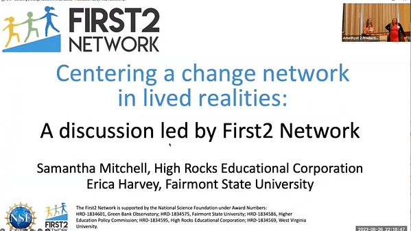 Centering a change network in lived realities: A discussion led by First2 Network