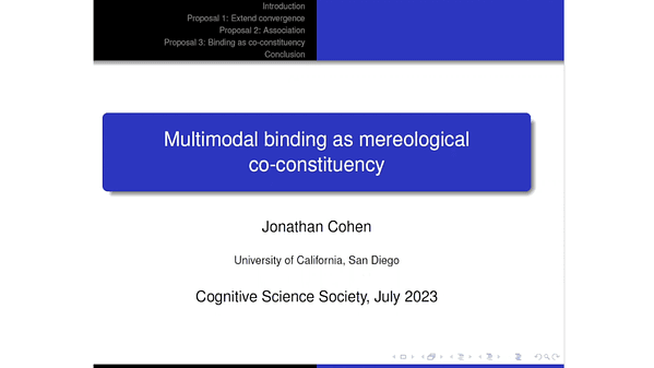 Multimodal binding as mereological co-constituency
