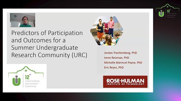Predictors of Participation and Outcomes for a Summer Undergraduate Research Community (URC)