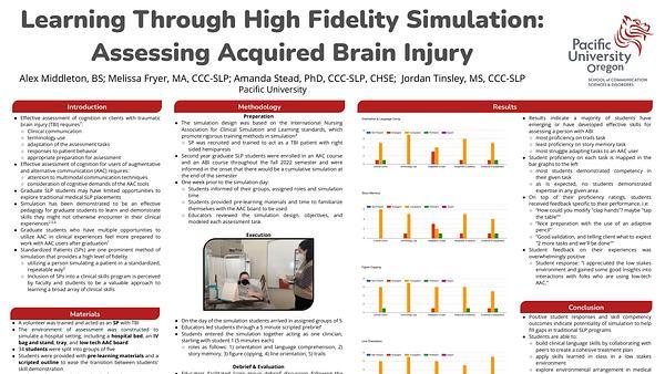 Learning Through High Fidelity Simulation: Assessing Acquired Brain Injury