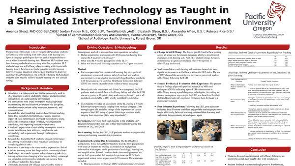 Hearing Assistive Technology as Taught in a Simulated Interprofessional Environment