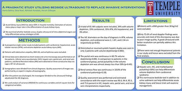 A pragmatic study utilizing bedside ultrasound to replace invasive interventions.