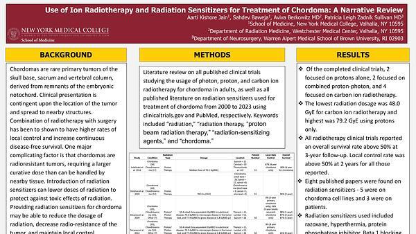 Use of Ion Radiotherapy and Radiation Sensitizers for Treatment of Chordoma: A Narrative Review