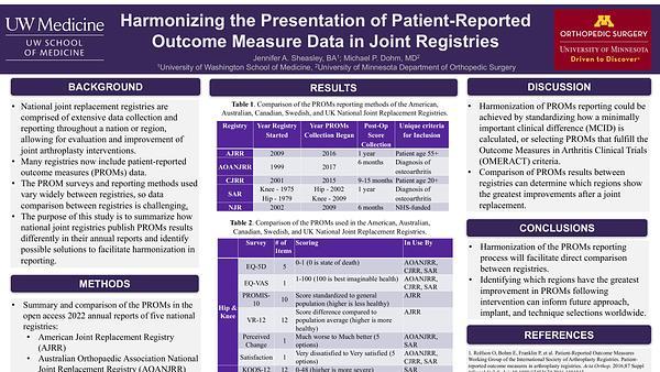 Harmonizing the Presentation of Patient-Reported Outcome Measure Data in Joint Registries