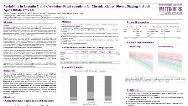 Variability in Cystatin C and Creatinine-Based equations for Chronic Kidney Disease Staging in Adult Spina Bifida Patients