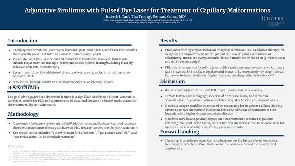 Adjunctive Sirolimus with Pulsed Dye Laser for Treatment of Capillary Malformations