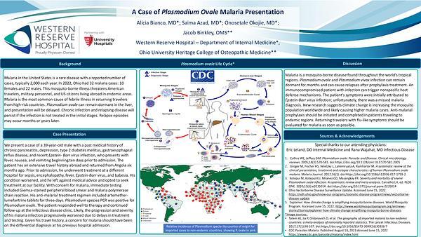 A Case of Plasmodium Ovale Malaria Presentation