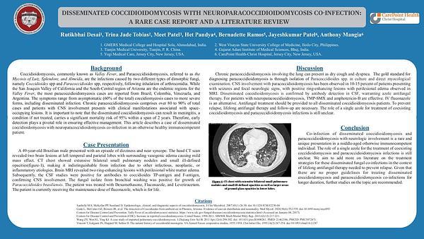 Disseminated Coccidioidomycosis with Neuroparacoccidioidomycosis Co-infection: A Rare Case Report and a Literature Review