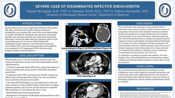 Severe case of disseminated infective endocarditis