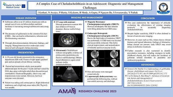 A Complex Case of Choledocholithiasis in an Adolescent: Diagnostic and Management Challenges