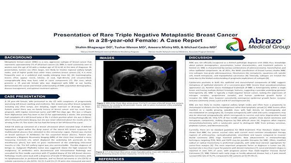 Presentation of Rare Triple Negative Metaplastic Breast Cancer in a 28 year-old Female: A Case Report