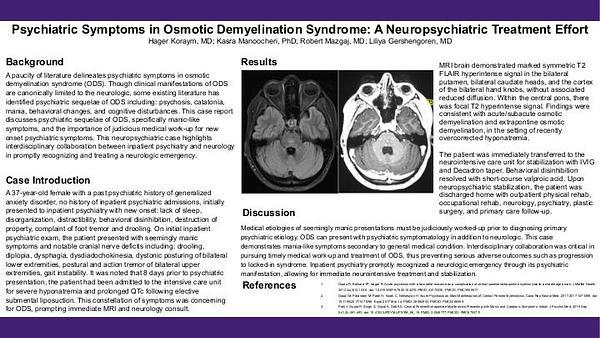 Psychiatric Symptoms in Osmotic Demyelination Syndrome: A Neuropsychiatric Treatment Effort