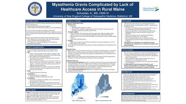 Myasthenia Gravis Complicated by Lack of Healthcare Access in Rural Maine