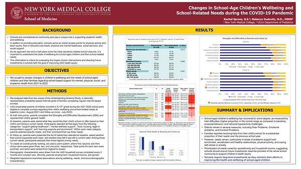Changes in School-Age Children’s Wellbeing and School-Related Needs during the COVID-19 Pandemic