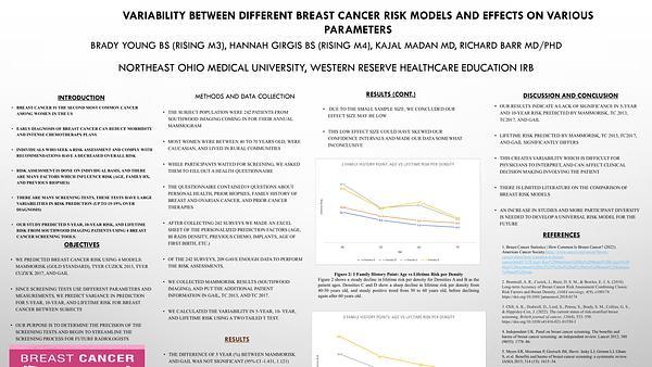 Variability Between Different Breast Cancer risk Models and Effects on Various Parameters