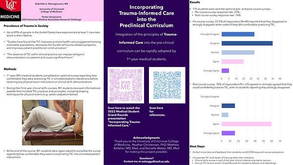 Incorporating Trauma-Informed Care into the Preclinical Curriculum