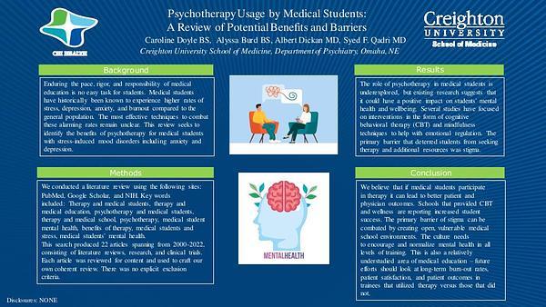 Psychotherapy Usage by Medical Students: ​A Review of Potential Benefits and Barriers