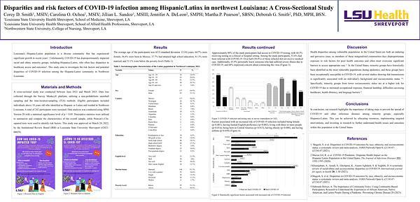 Disparities and risk factors of COVID-19 infection among Hispanic/Latinx in northwest Louisiana: A Cross-Sectional Study
