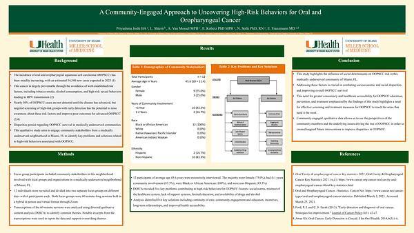 A Community-Engaged Approach to Uncovering High-Risk Behaviors for Oral and Oropharyngeal Cancer